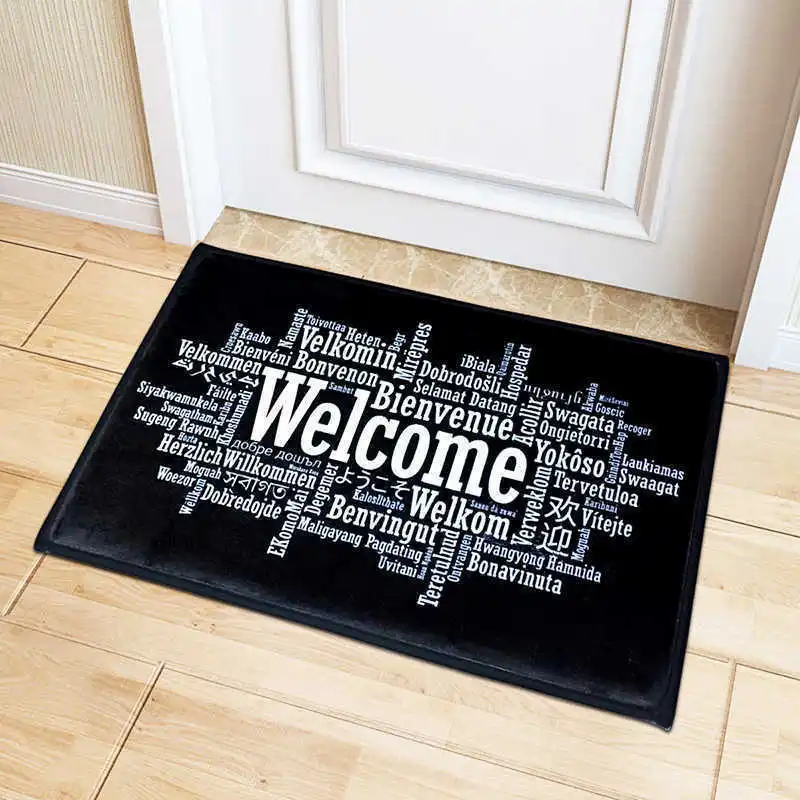 

Home Decorative Doormat Entrance Door Mat 40x60cm 50x80cm Flannel Fabric Printed Hallway Anti Slip Floor Carpet Indoor Rugs