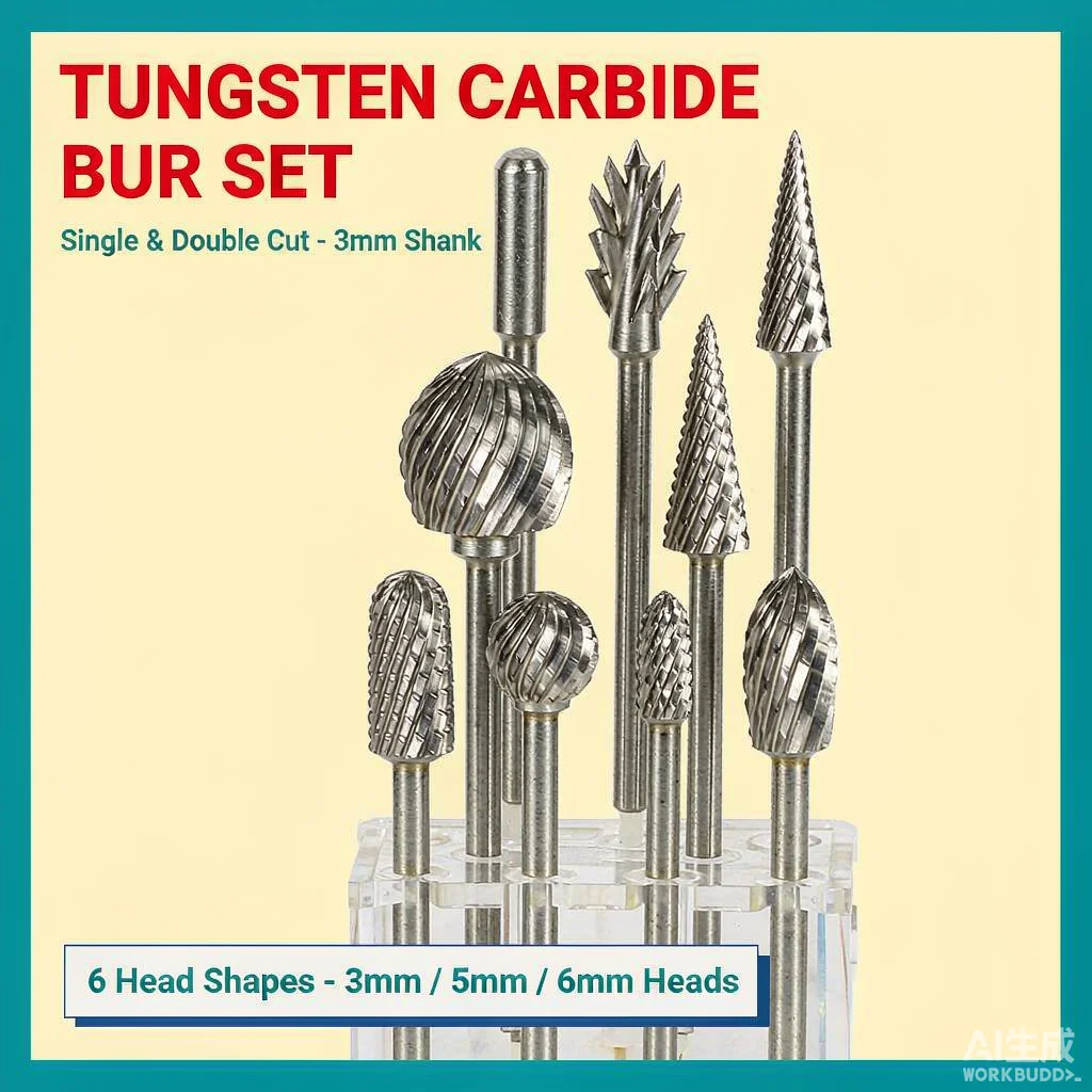 Dental Tungsten Carbide Burs Set MAZOR Lab Rotary Burr Single Double Cut 3mm Shank 3/5/6mm 6 head shapes ball oval cone tree