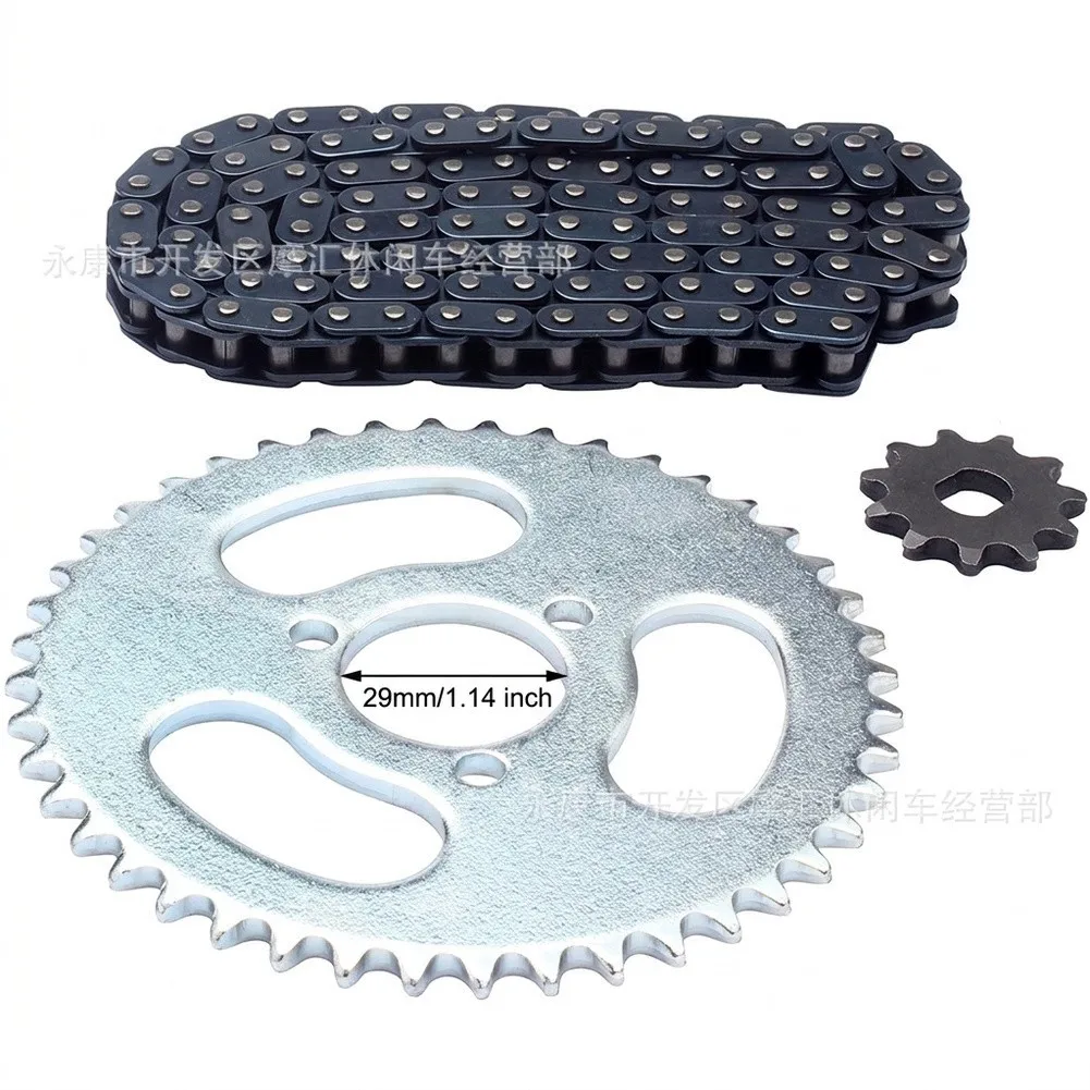 Pocket Bike Sprocket Silver Dark Grey 47cc 49cc Drive Set Steel Construction Wear Resistant Material Non Deformation Design