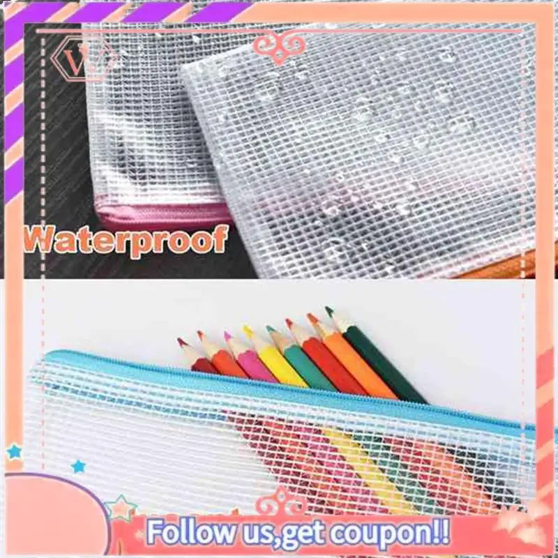 

Upgraded Grid File Bag Zipper File Bag Store File Grid Bag Mesh Storage Bag Transparent File Bag Delivery Data Storage Bag