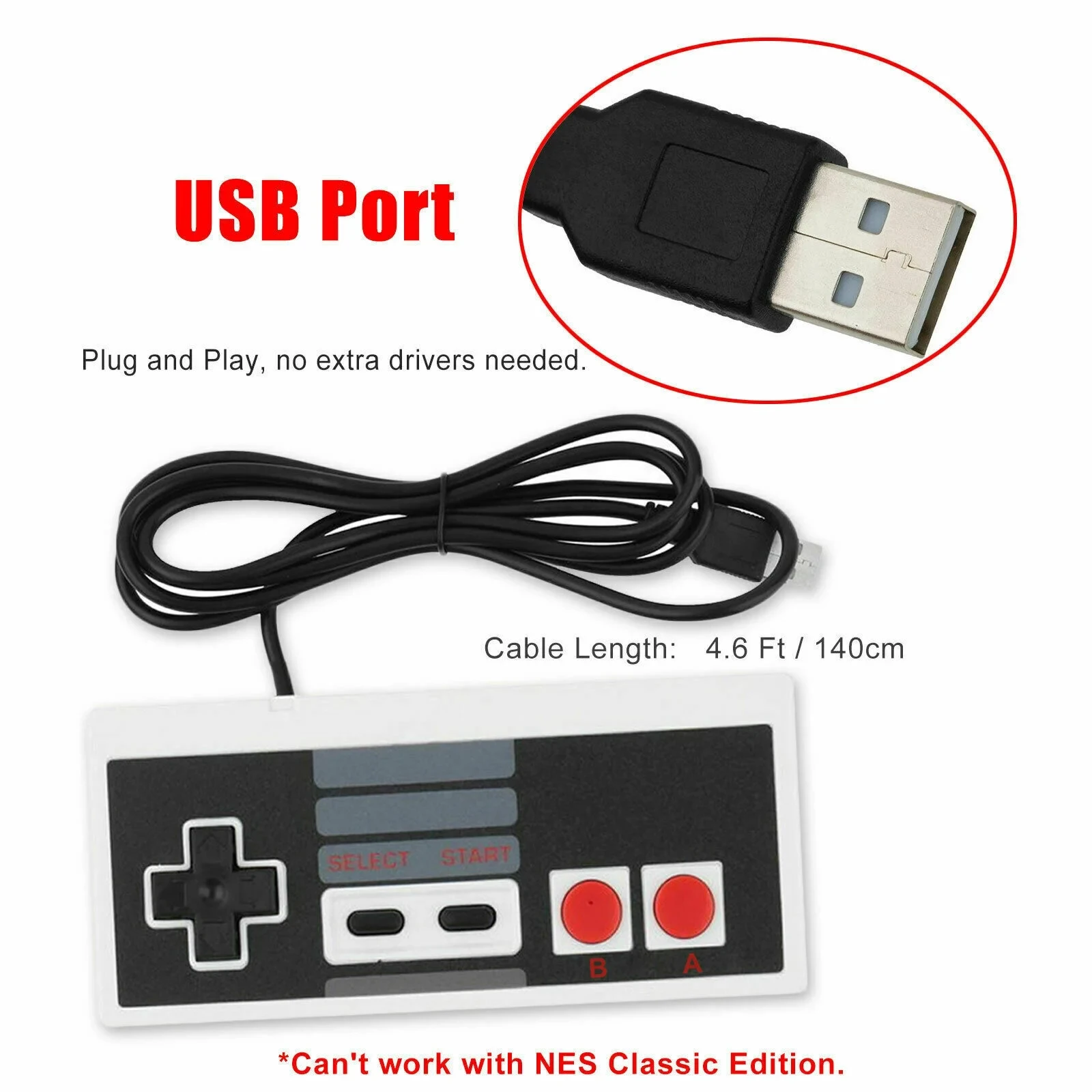 PC USB Controller Retro Gamepad Joystick Raspberry Pi Gamepad Controller for Windows PC Mac Linux RetroPie NES Emulators