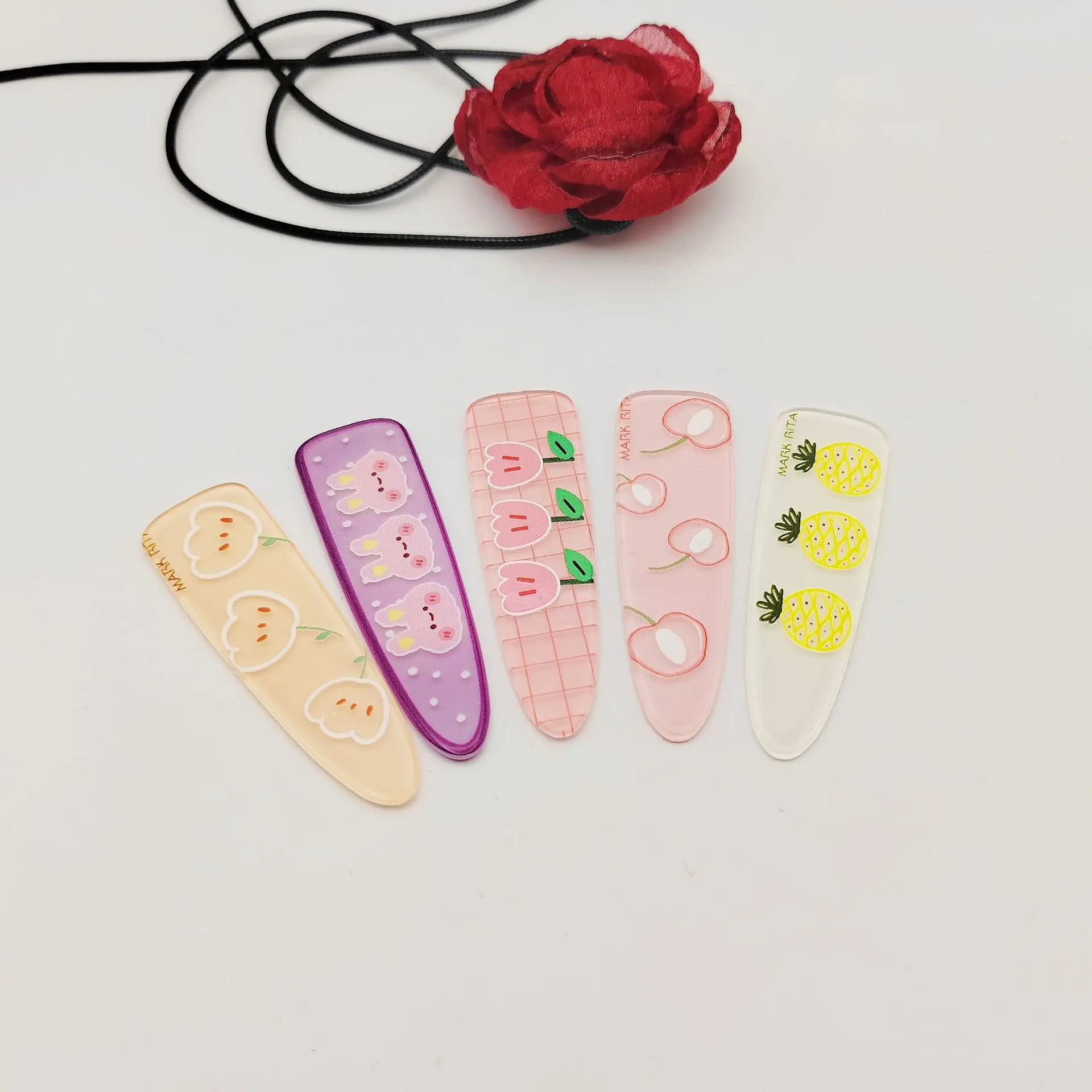 

Acrylic big water drop lady flower hairpin girl headgear fruit hairpin cute baby water drop hairpin