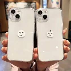 Funny Facial Mask Clear Phone Case For iPhone 17 16 15 14 13 12 11 Pro Max Mini SE 7 8 Plus SE4 17E Air Transparent Covers Funda