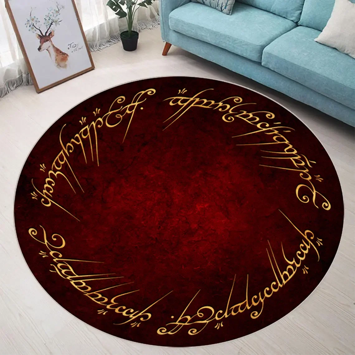 

The Hobbit Movie Round Rug - Fantasy Lord of the Rings Inspired Decor for Living Room, Premium Home Accent