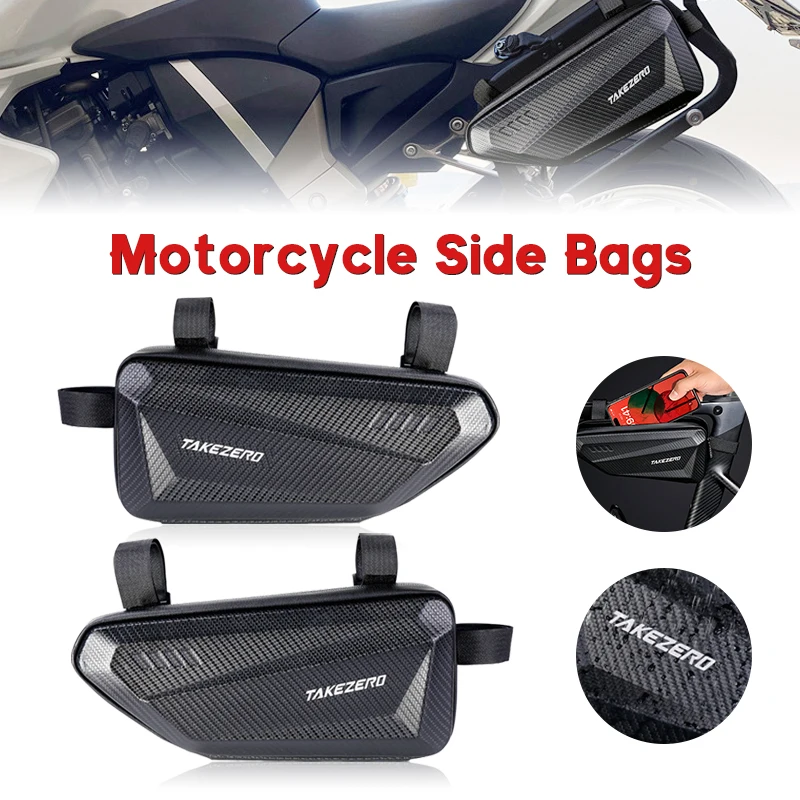 Motorcycle Side Bags Universal EVA Hard Shell Waterproof Electric Bike Hanging Bag Cycling Mountain Bike Triangle Pouch Bag