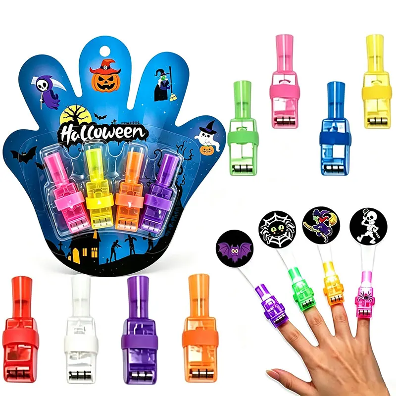 Halloween Finger Lights Christmas Party Finger Projector Lights Glow in the Dark Light Up Toys Stocking Stuffers Xmas Gifts
