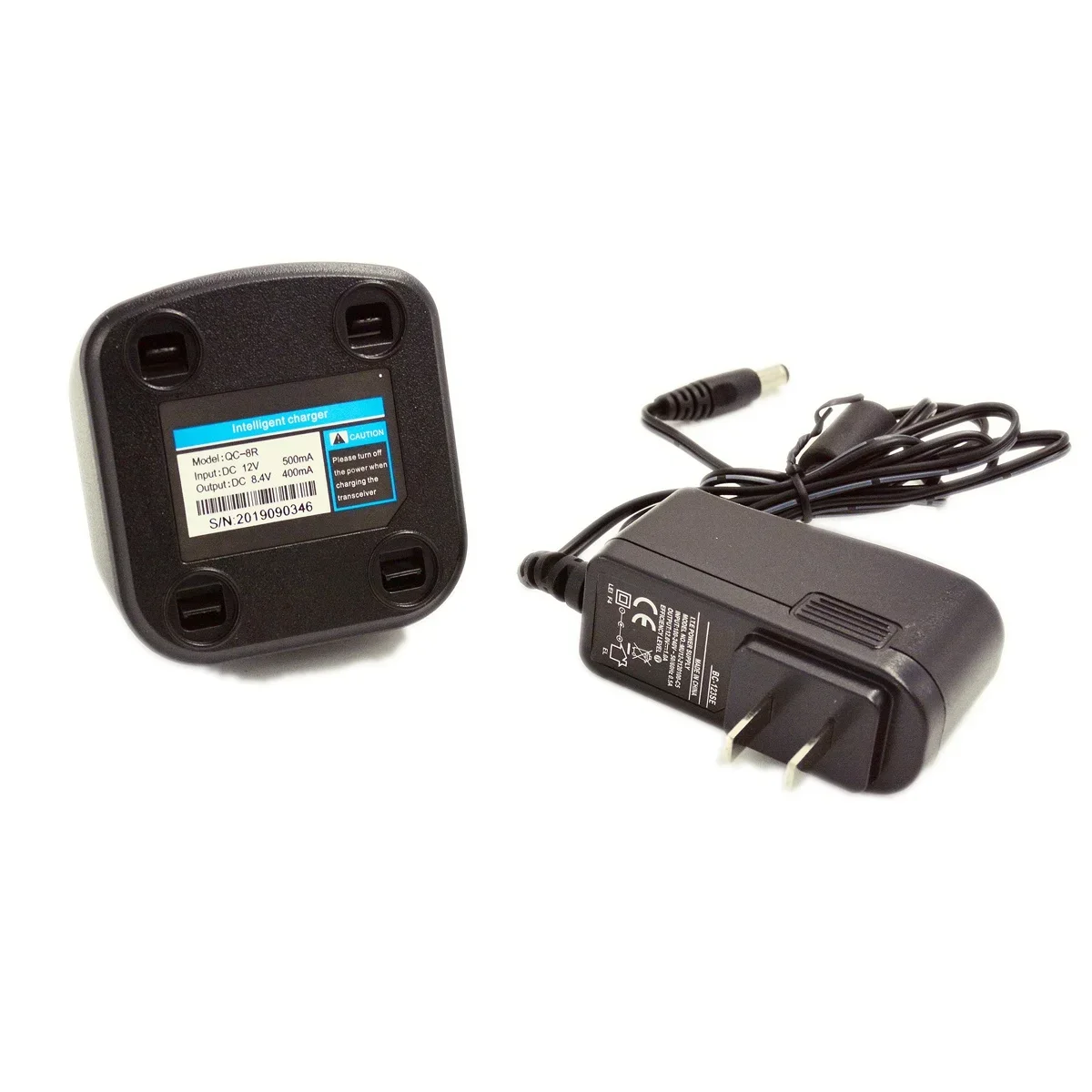 QYT QC8R Desktop Charger Base & AC Plug Adapter for KT8R KT-8R HAM Radio Power Supply Charge Tray Accessory Replacement