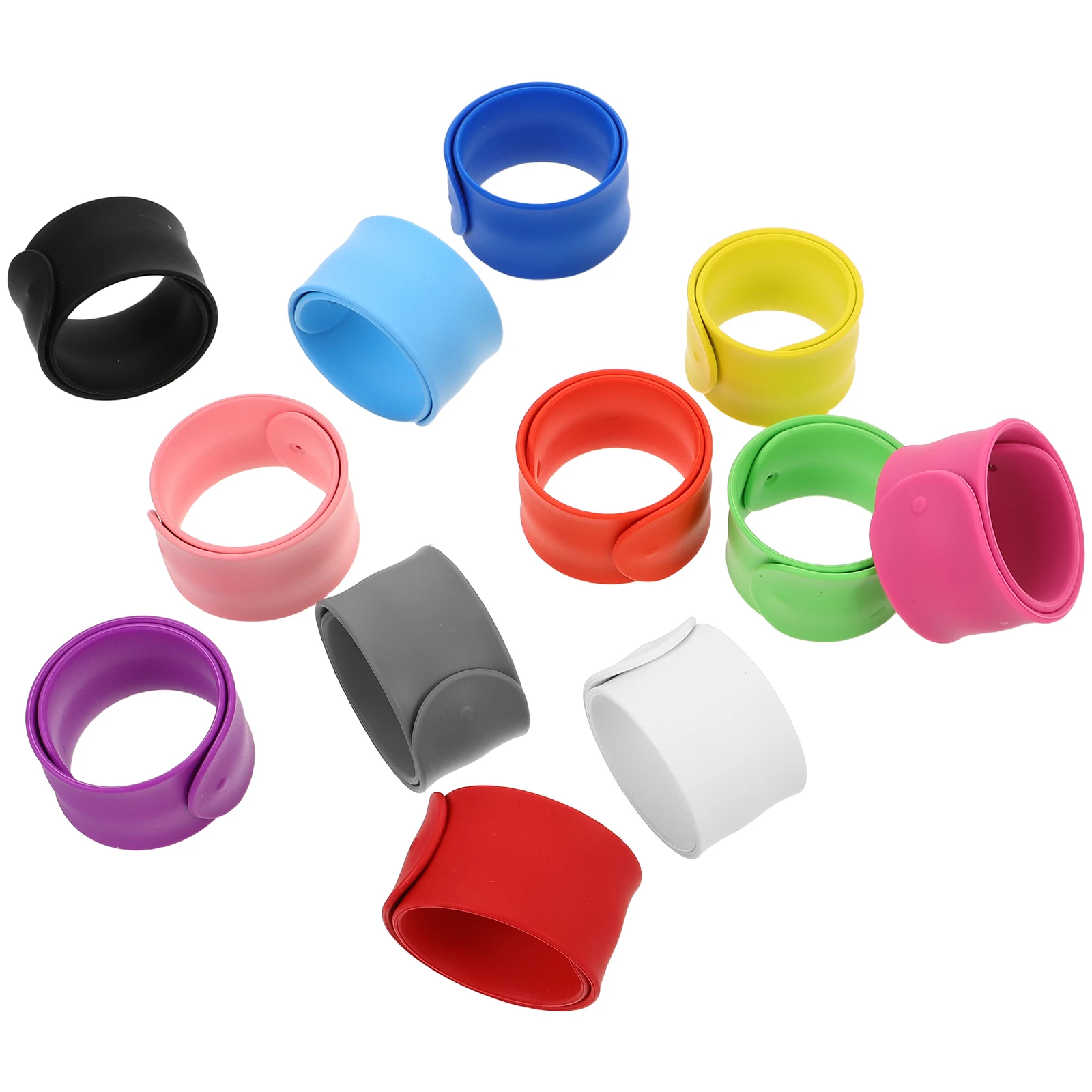 

24 Pcs Children's Ring Bracelet Slap Wrist Bracelets Snap Bands Braclets Bulk Kids