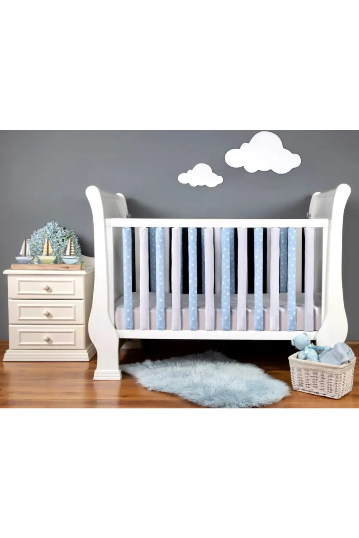 Baby Blauw Bed Frame Bar Protector-Standaard Formaat Wieg