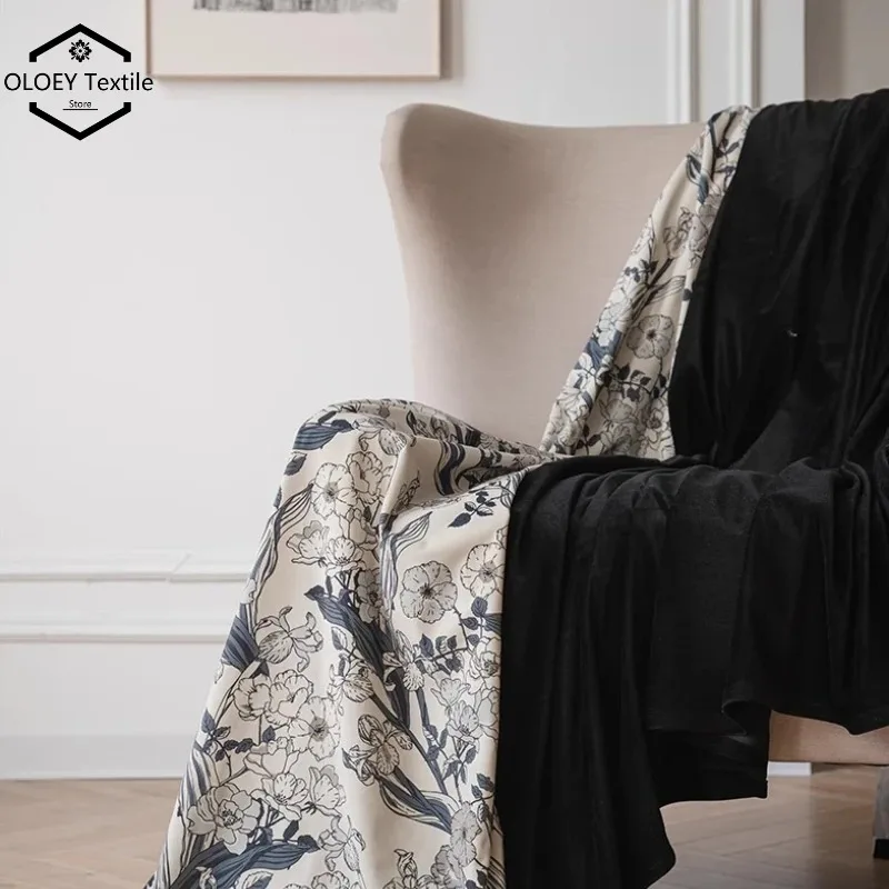 

Vintage Velvet Curtains for Bedroom American Black Opaque Blackout Floral Luxurious Living Room Window Drapes Classic Elegant
