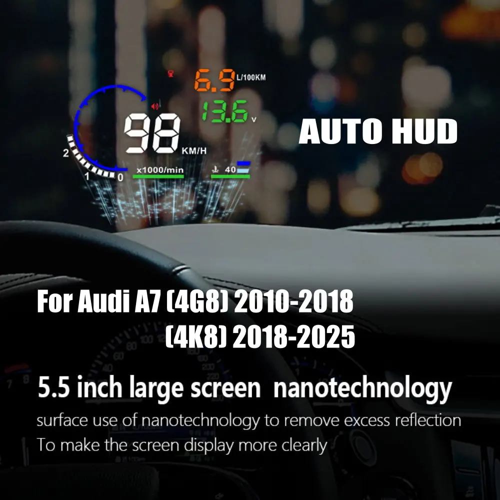 Car HUD Head Up Display LED Windshield Projection For Audi A7 (4G8) 2010-2018 (4K8) 2018-2025