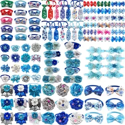 30/50pcs Winter Style Pet Dog Bow Ties Collars Snowflake Dog Bows Pet Cat Dog Bowties Neckties Pet Grooming Accessories Supplies