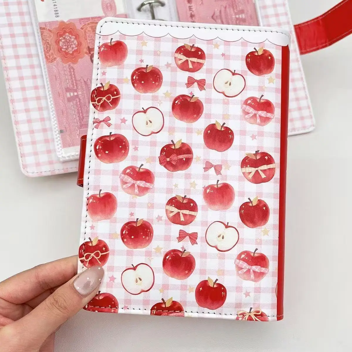 New A6 Star Apple Leather Money Book Ins High-value Large-capacity Cash Storage Cute Money Clip Loose Leaf Cute Gift Decorative