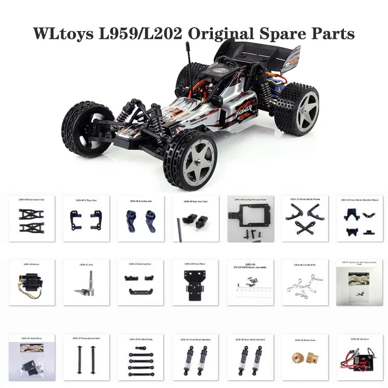 L959 Original Parts 01 To 66 Wltoys L959-A L202 RC Car Spare  Rear Axle Arm Wavefront Box Gear Connecting Suspension