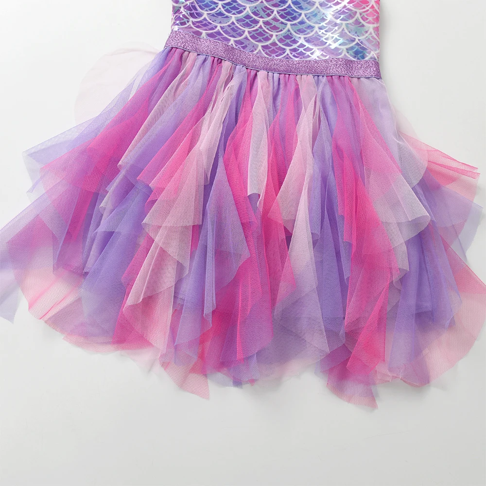 DXTON Sommer Prinzessin Ärmelloses Kleid Kinder Geburtstag Party Kleidung Unregelmäßige Schicht Prom Mädchen Kleider Kinder Tüll Kostüme – Detail 12