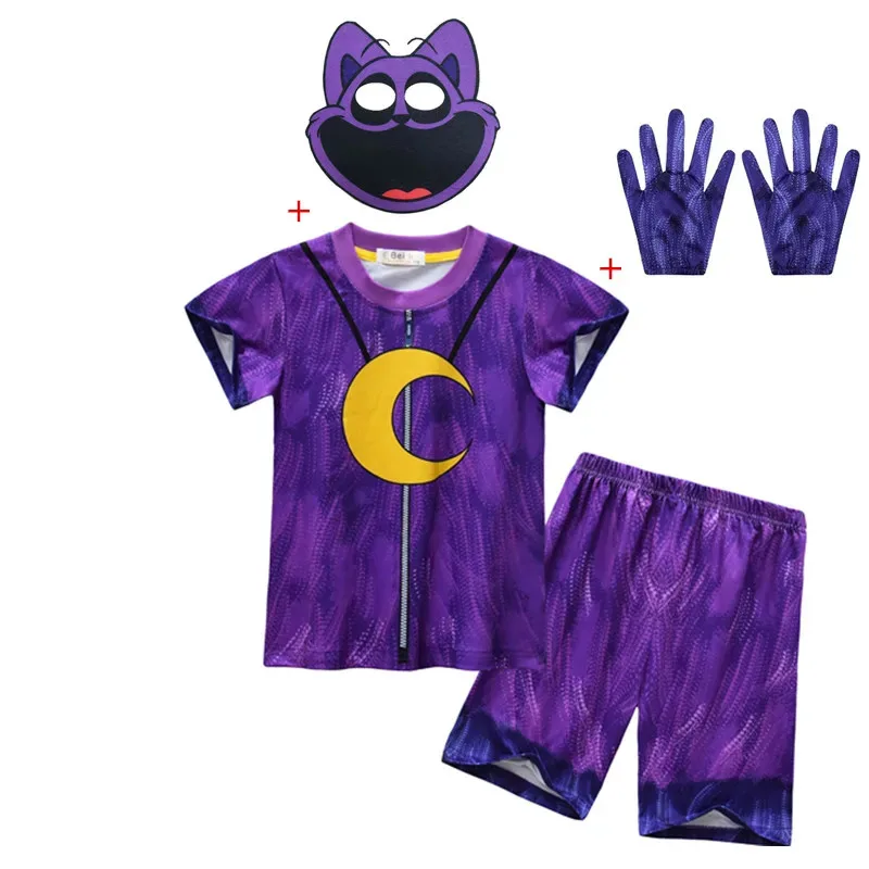 Disfraz de gato sonriente, conjunto de pijama de gato sonriente, modelo de siesta de gato, ropa Cos, regalo de cumpleaños de Halloween para niños