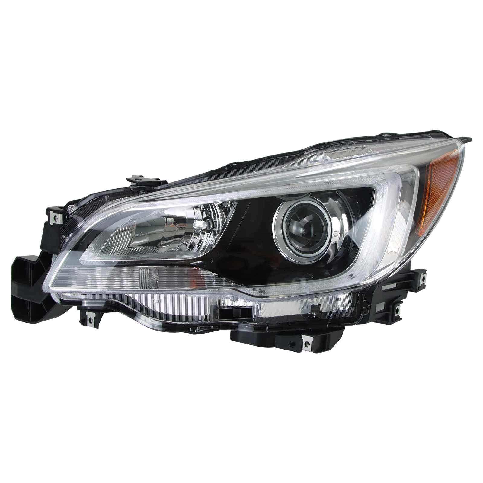 1 * مجموعة المصابيح الأمامية اليسرى لـ 15-17 Subaru Legacy/Outback Chrome/Black Housing