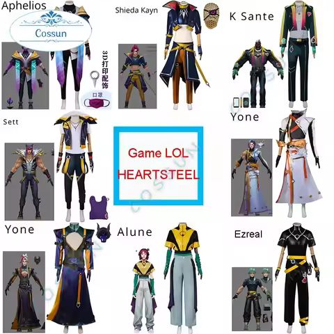 [[Customized] Game LOL HEARTSTEEL Kayn/Sett/Ezreal/Aphelios/ K Sante /Yone/ Alune/Shieda Kayn Cosplay Costume Halloween outfits