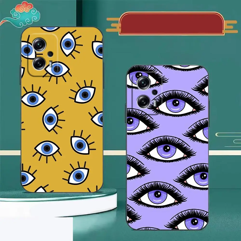 Funny Turkish Lucky Blue Evil Eye Phone Case For Redmi Note 12 11 10 9T 9S 9 8T 8 7 6 A1 GO Pro 5G Funda Coque Shell Case Cover