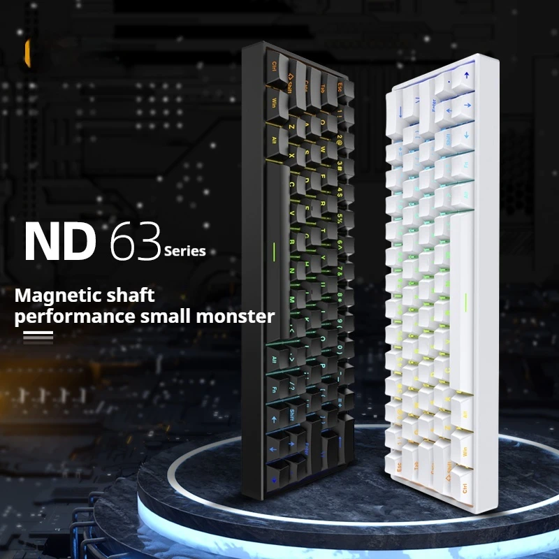 Nd63pro Magnetic Axis Mechanical Keyboard 0 Dead Zone Hot Swap Rgb Light Effect Esports Game 0.02mm Class Birthday Present