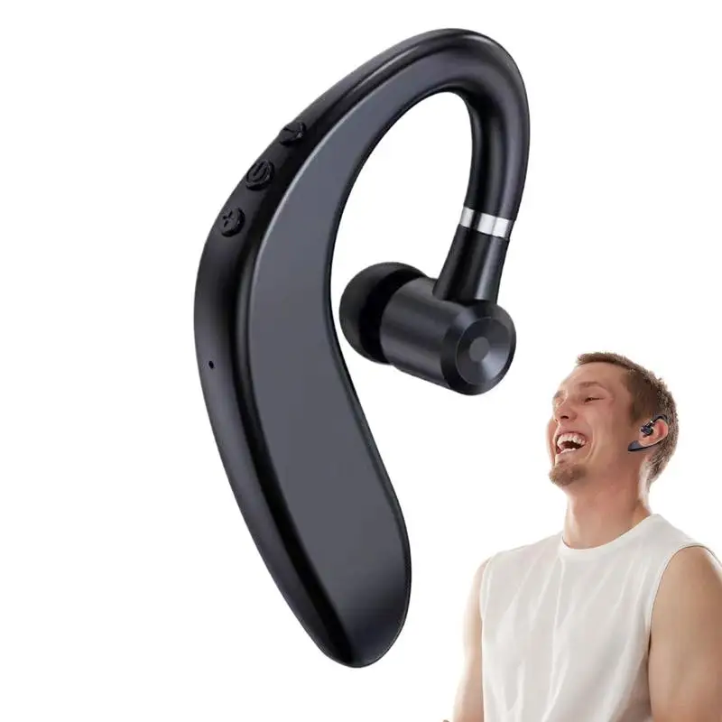 Single Ear Wearing Wireless Blue tooth Headset HIFI Ambient Noise Cancelling Cordless Headphones For Business Driving Sports