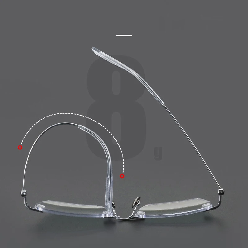 Mode randlose Business-Brillen ultraleichte Brillen aus reinem Titan große Luxus brillen Männer optische verschreibung pflicht ige Brillen – Detail 3
