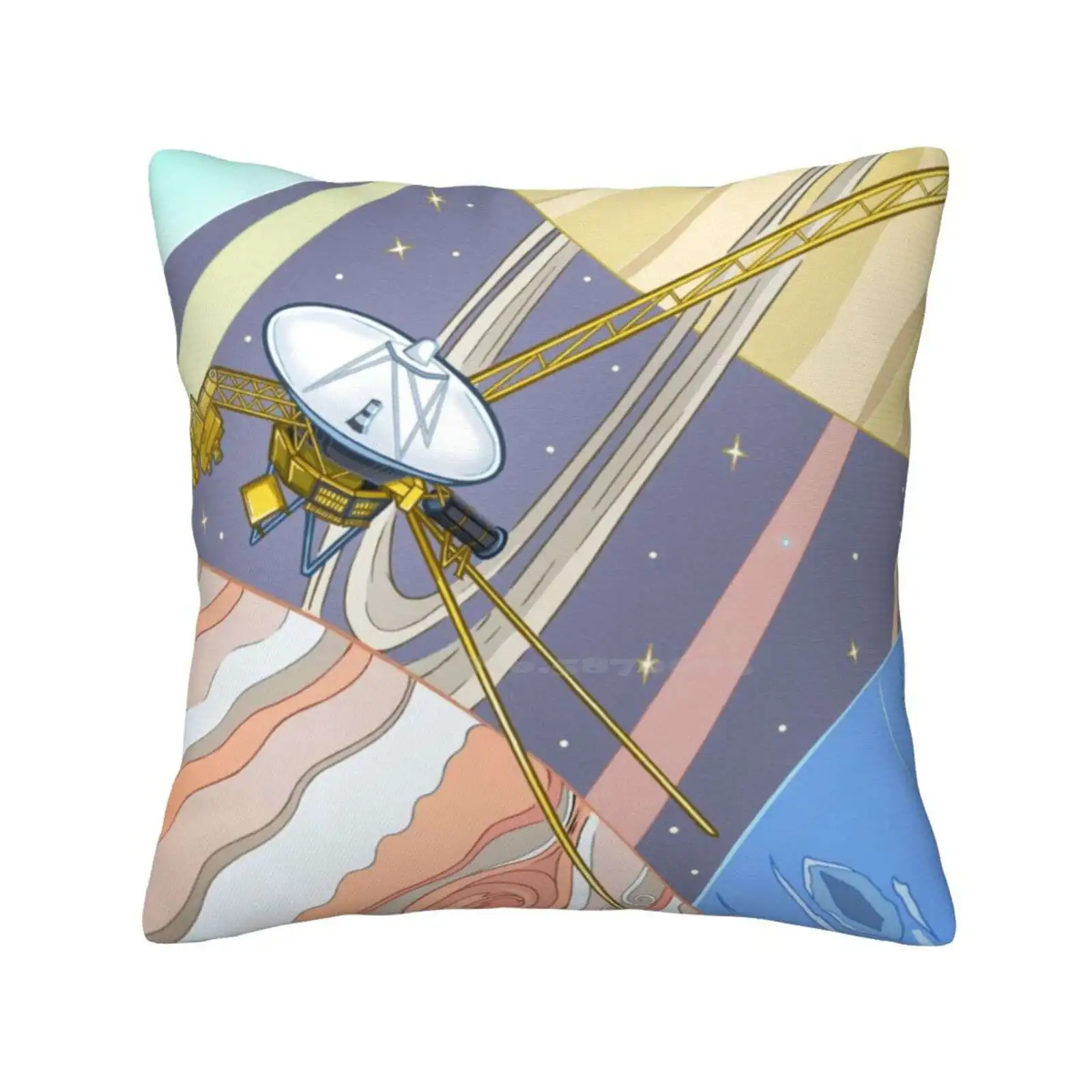 Probe In Space-An Illustration Of Space Exploration Throw Cushion Pillow Cover Science Jpl Space Probe 1 2 Interstellar Planets