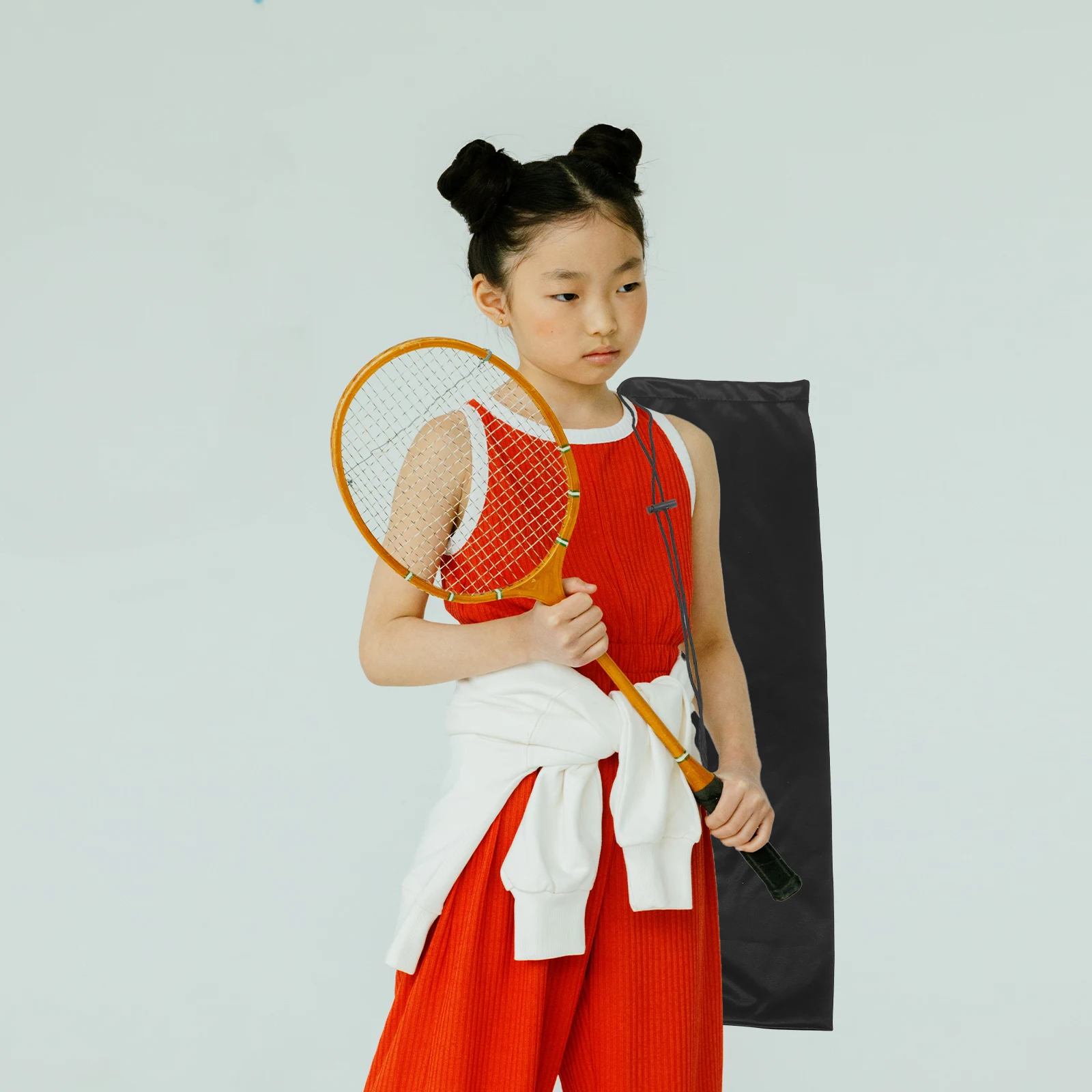 

Badminton Racket Bag Protective Case for 2 Portable Drawstring Storage Pouch Durable Reusable Accessories Container