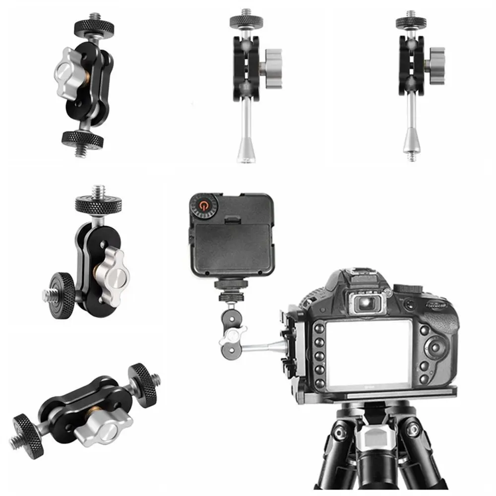 1/4 Inch Screw Camera Magic Arm Double Ball Head Adjustment Ball Magic Arm Aluminum Alloy Load 2kg Magic Arm Bracket