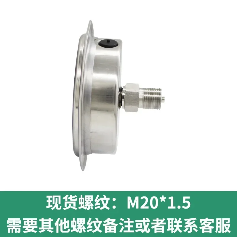 Y100BF-ZT Axial Stainless Steel Pressure Gauge with Edge 1mpa Barometric Pressure Ammonia High Temperature Steam Gauge