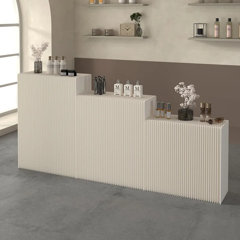 Multifunctional organ long strip booth Exhibition product display rack Storage table Creative multi-modeling ladder long strip