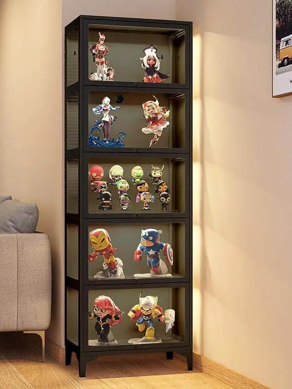 Figure display cabinet, glass display case, Lego model display rack, household dust storage cabinet, steel storage