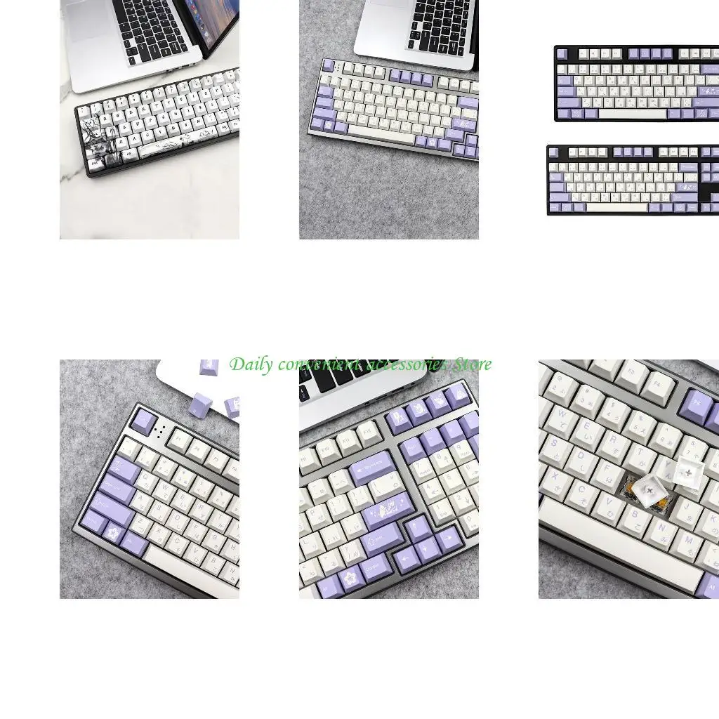 

97qb 133-ключ Keycaps Chermy Dye Sub для выключателей вишневой MX 61 64 68 84 96 104 108