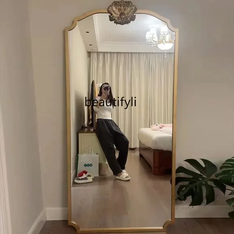 

American Full-Length Mirror Living Room Home retro Carved Floor Mirror Clothing Store Fitting Mirror