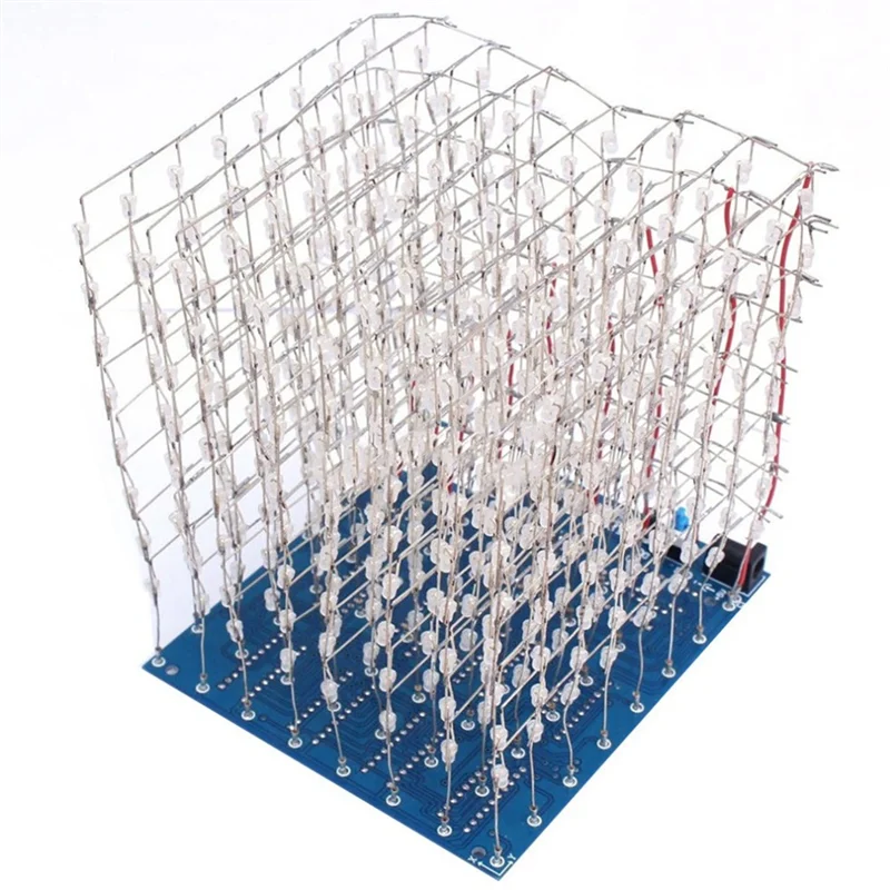B03B-DIY Kit 3D8 8X8x8 3D Led Cube Light Soldering Project Kit 4.5-5.5V LED Cube PCB Board Square Soldering Kit
