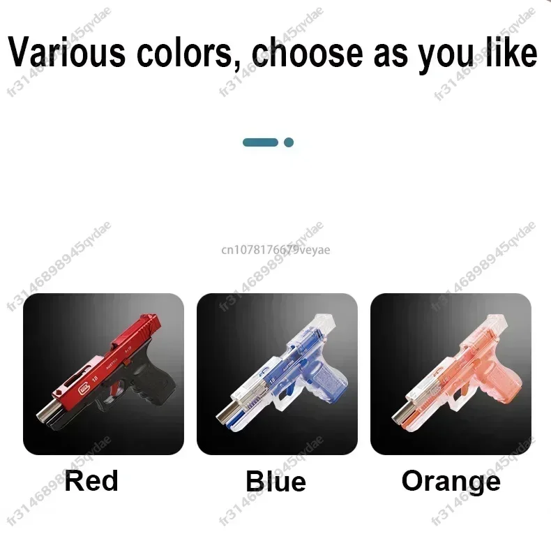 Zabawka ze stopu G18 strzela plastikowymi pociskami o dużej mocy i dalekim zasięgu. Jest najlepszym prezentem na urodziny dla dzieci.