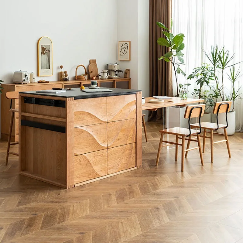 Solid wood bar table, cherry wood slate restaurant, cupboard side lockers
