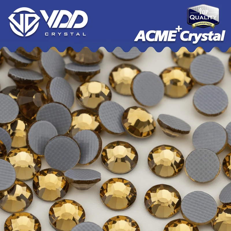 VDD 007 Lt.Co.Topaz ACME + Serie diamantes de imitación de cristal con parte posterior plana Hotfix Strass piedras brillantes para ropa zapatos manualidades