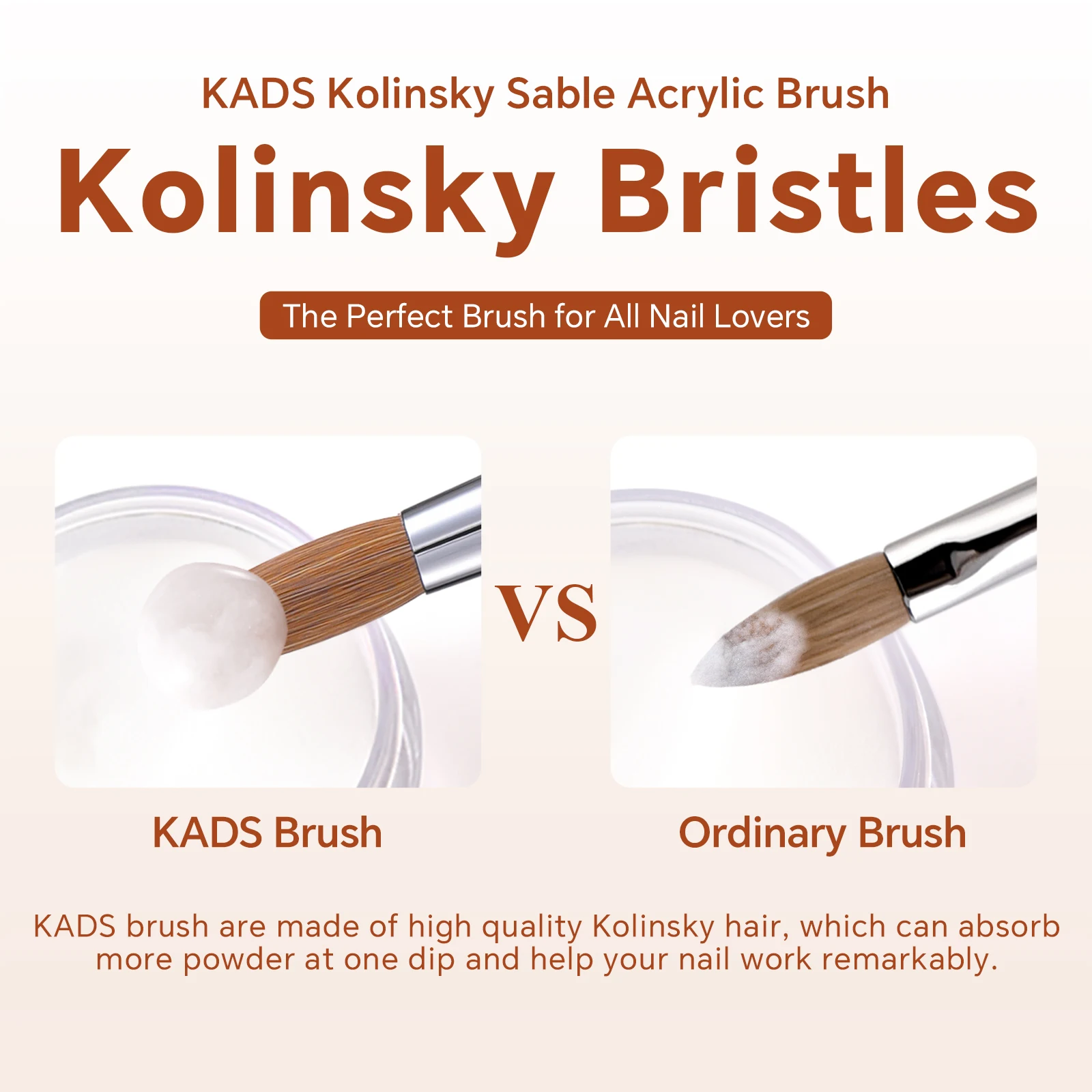 1Pc Kolinsky Sable Redwood Nail Brush High Quality Handle Nail Gel Carving Pen Round Brush Professional Manicure Tools