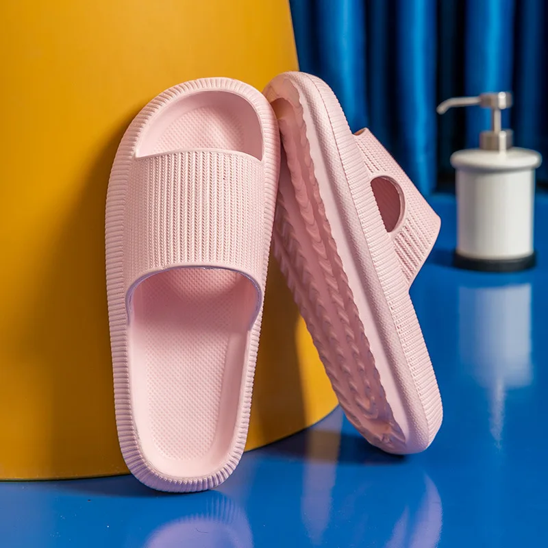 Hausschuhe EVA Sandalen Hausschuhe Einfache Männer Frauen Tragen Dicke Sohlen Rutschfeste Sommer Viertel Badezimmer Dusche Indoor Hause Casual