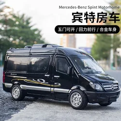 1:32 Mercedes Benz Sprinter MPV Diecast Car Metal Model With Light And Sound Pull Back car Alloy Toy Collection For Gifts A410