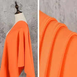 Orange Yellow Orange Medium Thick 45s Brocade Cotton Roman Cotton Fabric Four Sided Elastic Fabric Clothing Design Fabric