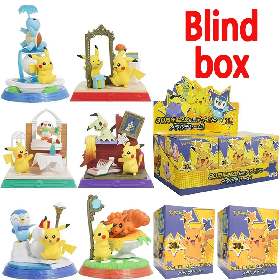 6-個アニメポケモンフィギュアピカチュウブラインドボックスヒトカゲフシギダネゼニガメ-pvc-モデルデスクトップ装飾品おもちゃ誕生日プレゼント