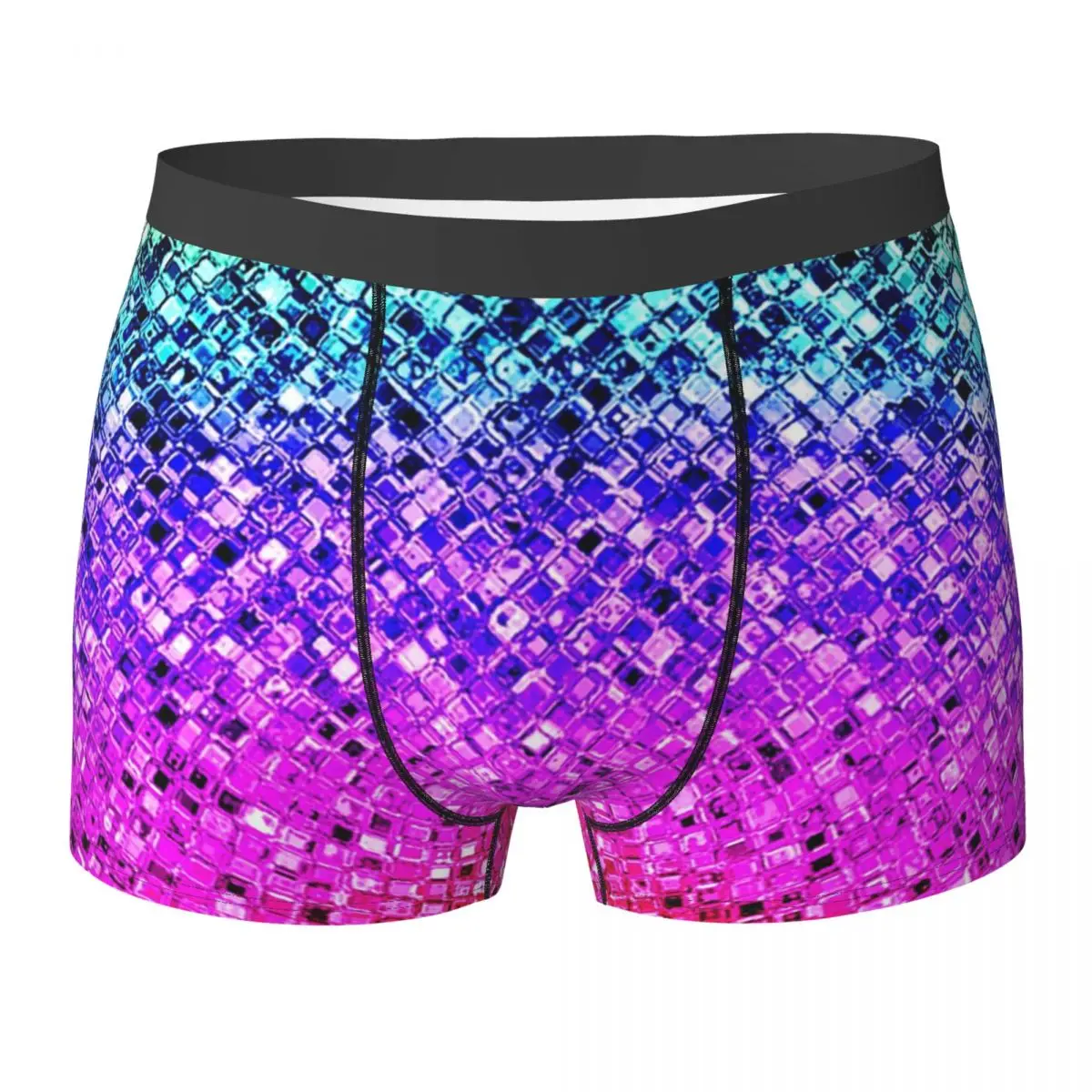 Boxer Underpants Shorts Colorful Rainbow Glam Glitter Artwork Panties Male Soft Underwear for Homme Man Boyfriend Gift