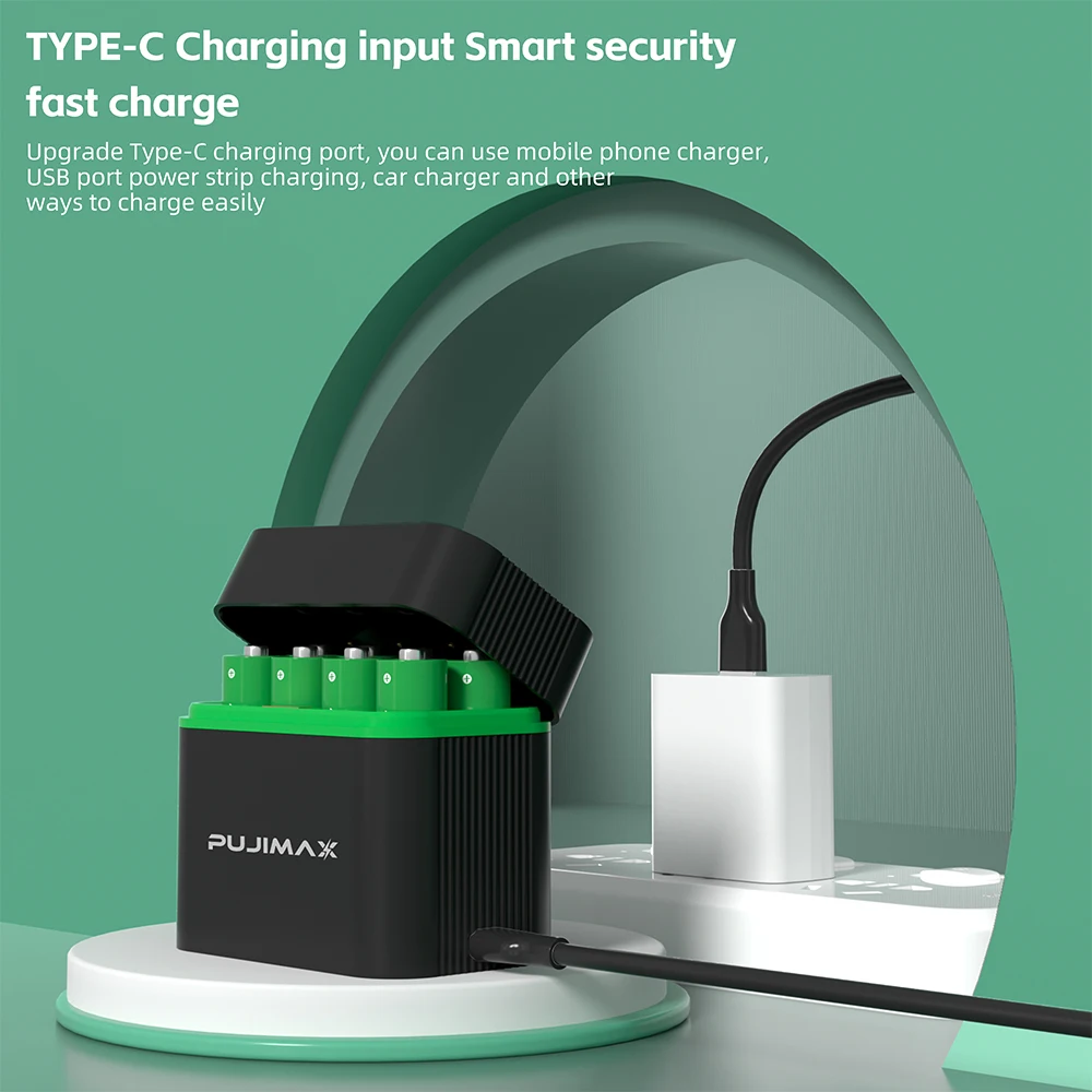 1.5V AA Rechargeable Lithium-ion 4255mWh Battery With Smart Battery Charger SET 2/4 Batteries Individually Available