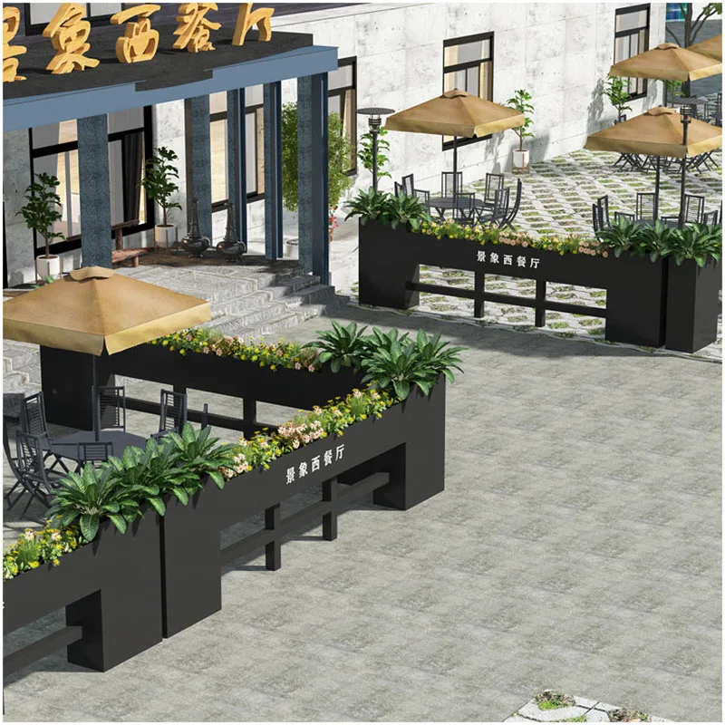 

Flower box outdoor municipal scenic spot flower bed combination milk shop external fence flower trough frame square guardrail