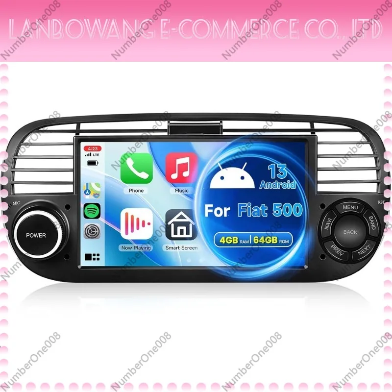 HD Touch Screen Car GPS Navigation With Carplay Reverse Image Special For Fiat 2010-2015 500