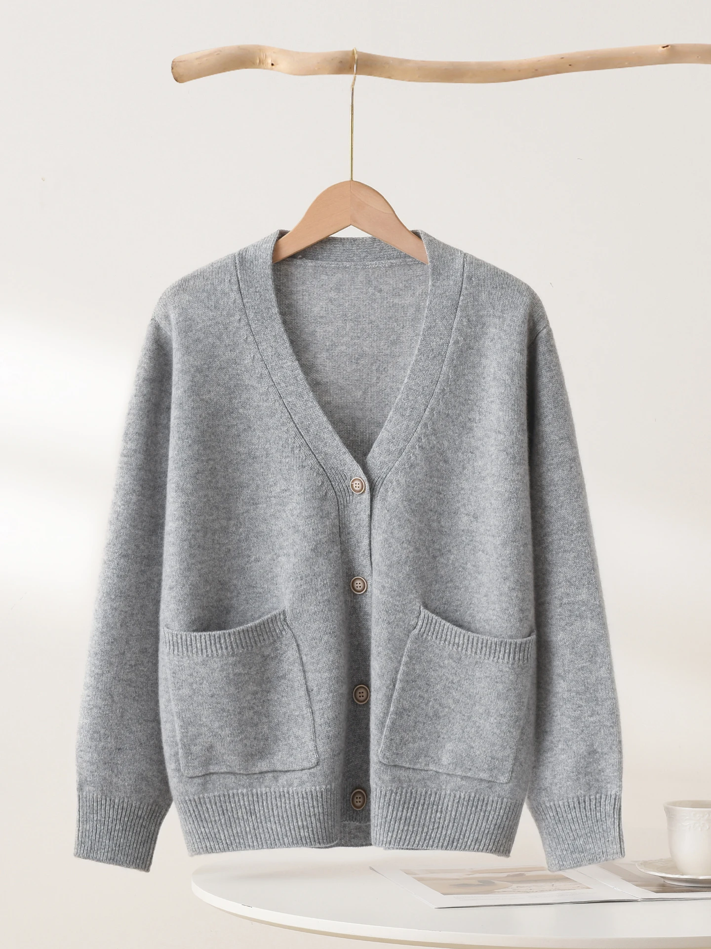 2026 Plus Size Women Sweater New 100% Merino Wool Coat Autumn Winter Warm Cardigan Long Sleeve Clothing Top Lady Daily Outerwear
