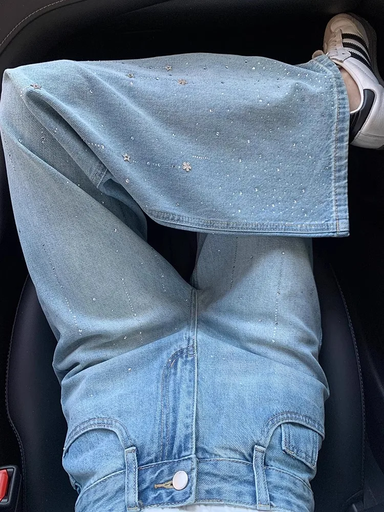 Baggy Jeans Y2K Woman Cropped Ankle Length Short Capri Regular Cut Light Thin Everyday Office Work Business Casual Comfortable