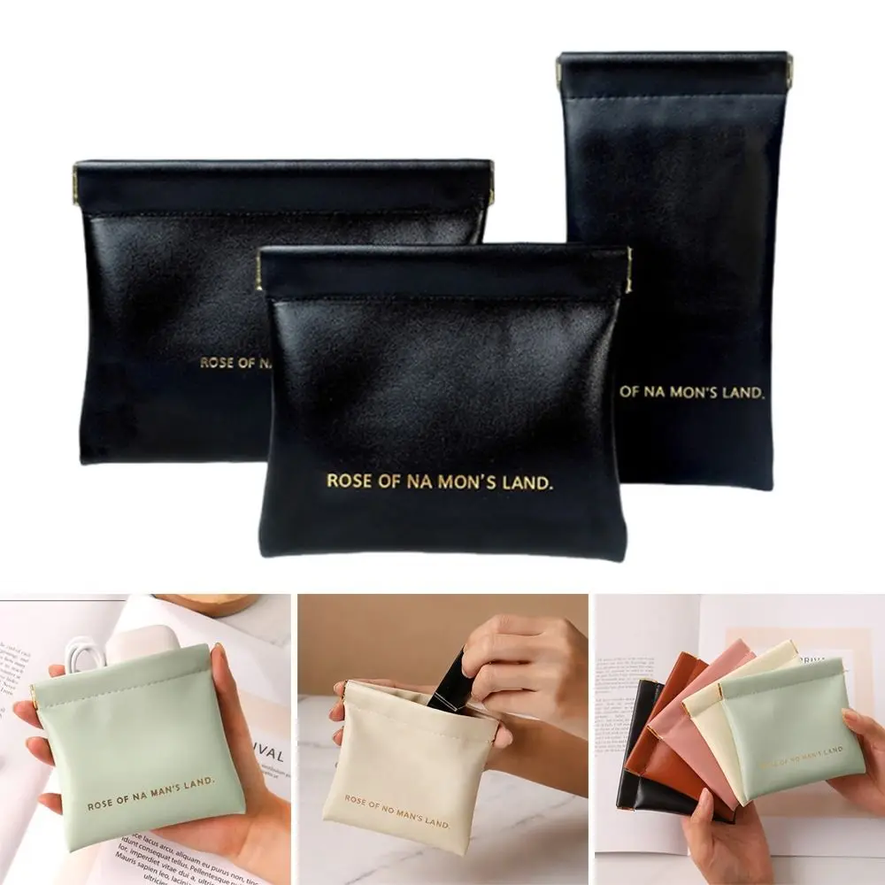 Fashion With Inner Bag Lipstick Makeup Bag Simple Portable Cosmetic Organizer Pouch PU Mini Jewelry Handbag for Women Girls